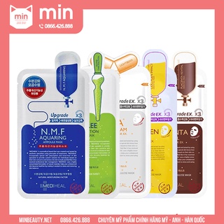 Mặt Nạ Mediheal Essential Vita / Placenta / Collagen / Aquaring Cấp Nước NMF Xanh Dương