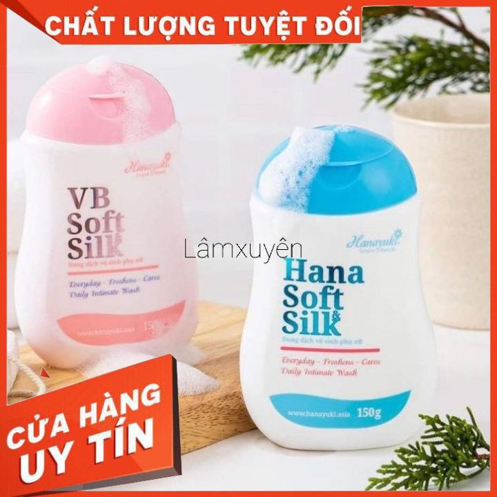 Dung Dịch Vệ Sinh Hana Soft Silk Chính Hãng 150G  Siêu thơm mát _an toàn _kháng khuẩn cao _tự tin_thoải mái