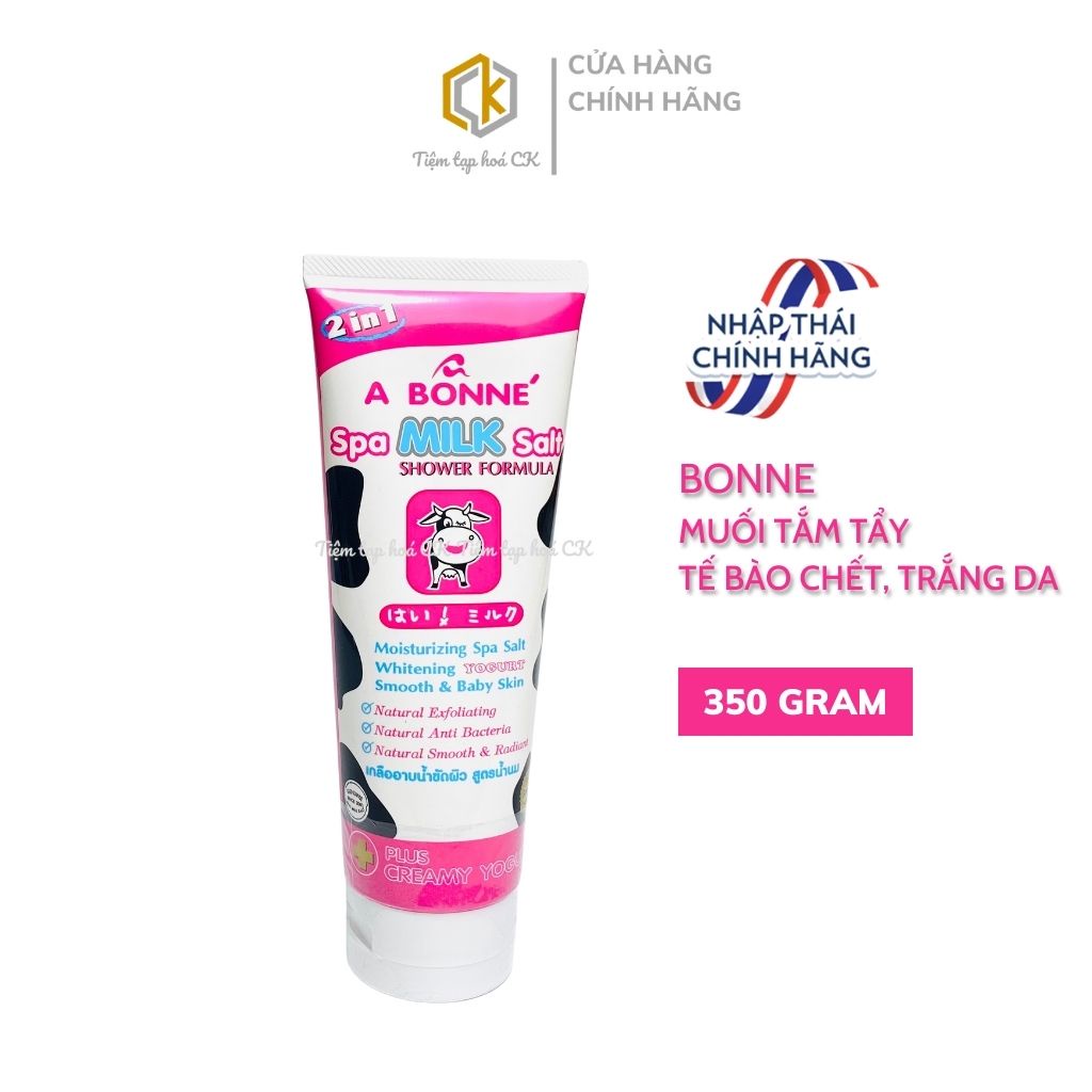 Tuýp Muối Tắm Sữa Bò Spa A Bonne Làm Trắng Da, Tẩy Tế Bào Chết Thái Lan A Bonne 2 in 1 Spa Milk Salt Shower Formula 350g
