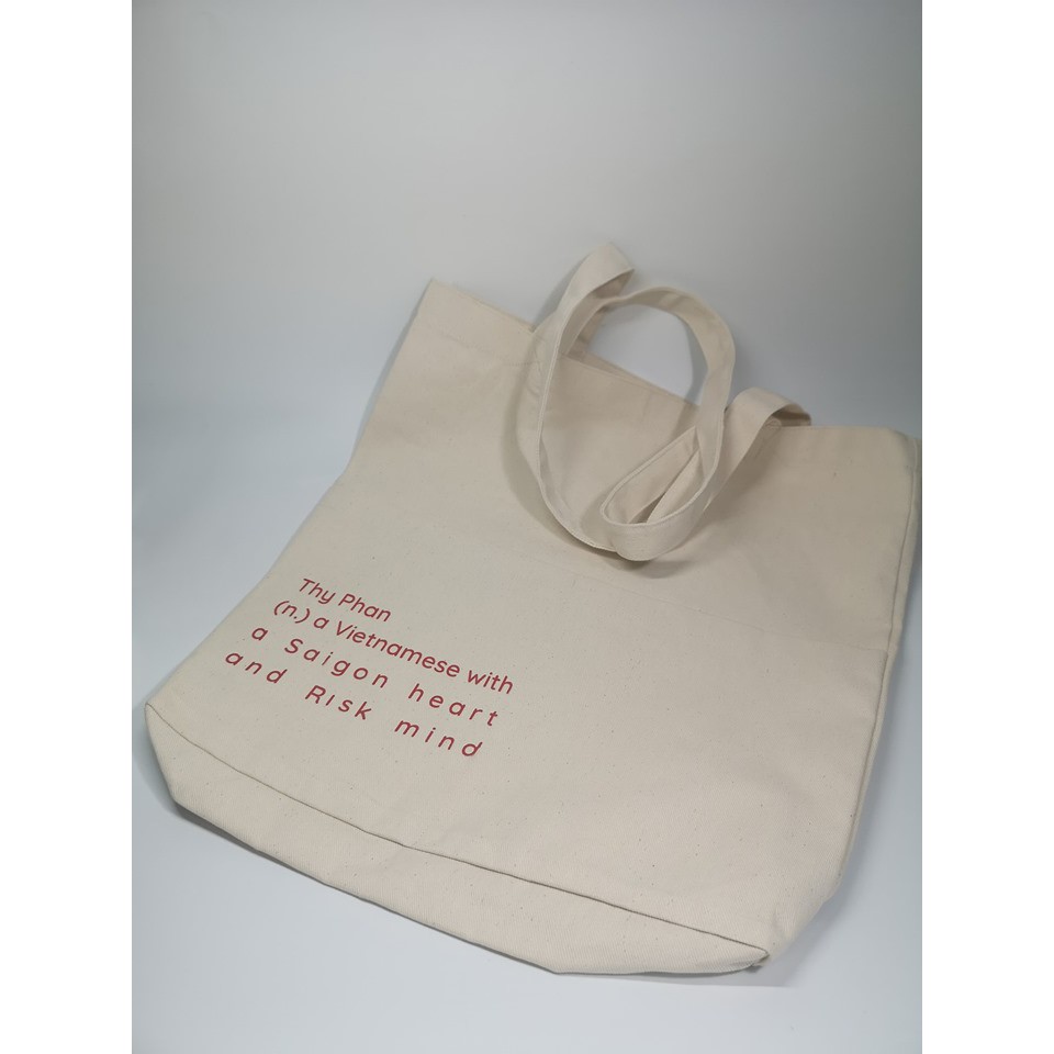 Túi vải tote bag của Chodole chất liệu túi canvas vải bố đẹp in chữ Vietnamese with a Saigon mind and a Vungtau heart