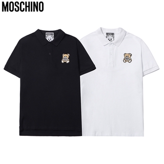 Áo Thun Chất Liệu Vải Cotton Tay Ngắn Có Thêu Hoạ Tiết Gấu Moschino