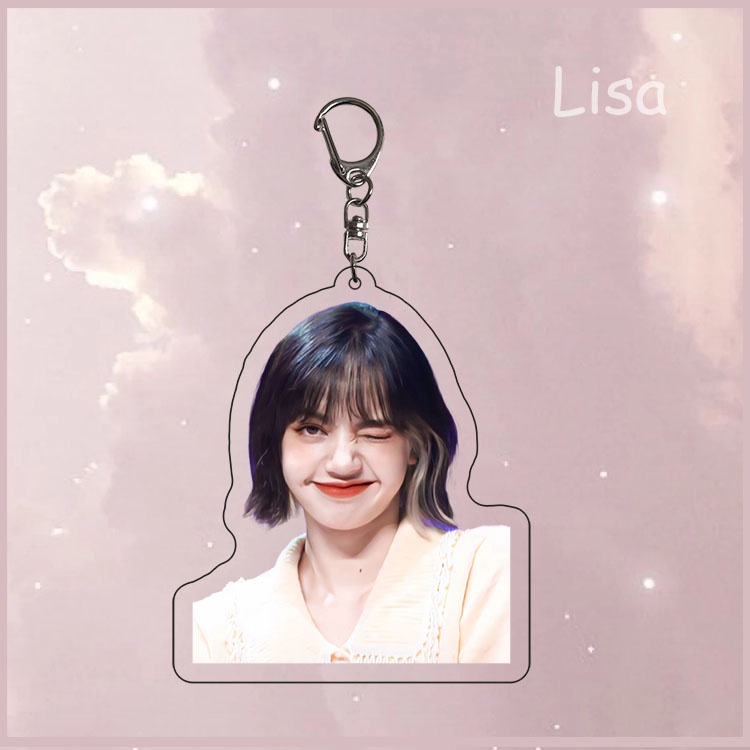 Móc Khóa Nhựa acrylic Hai Mặt In Hình LISA BLACKPINK