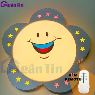 Đèn Mâm LED Ốp Trần Trang Trí Phòng Ngủ Cho Bé Hình Bông Hoa Led 3 Chế Độ Màu OP1214 Ngân Tin