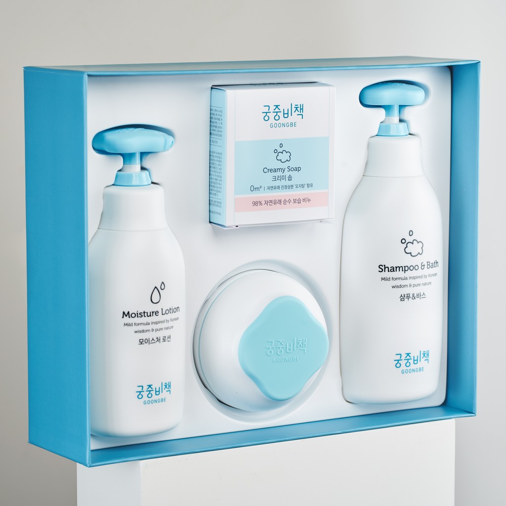 SET dưỡng ẩm và tắm gội cho trẻ sơ sinh Hàn Quốc GOONGBE moisture giftset