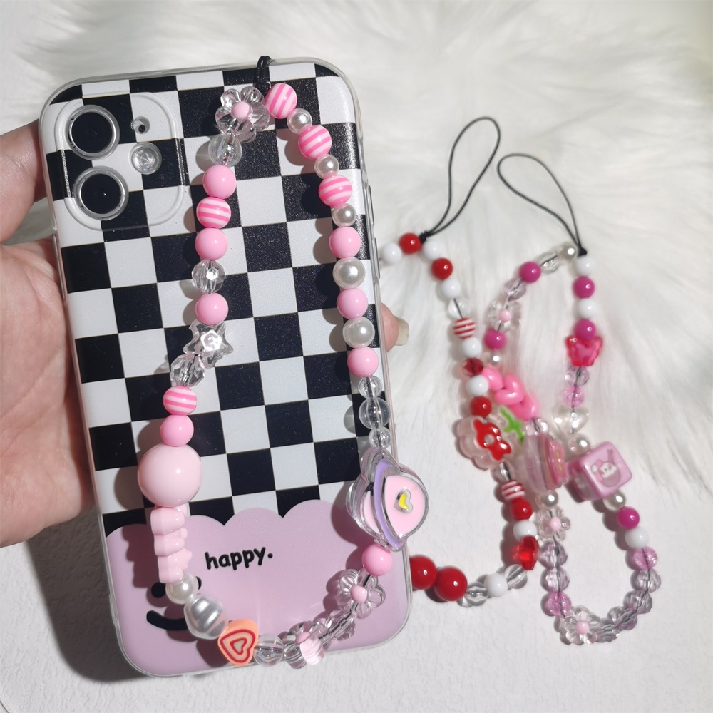Ốp Điện Thoại Acrylic Hình Hoa Nhiều Màu Dễ Thương Chống Thất Lạc Kèm Dây Đeo Chuỗi Hạt Cho L100 L101 L102