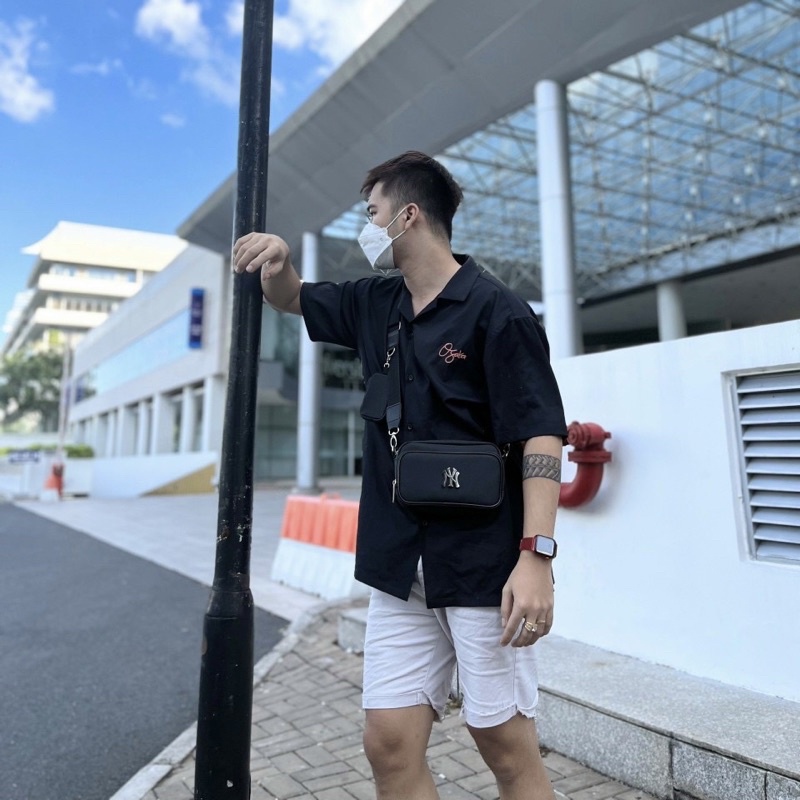 Túi Đeo Chéo MLB Siêu Phẩm Full Đen Đủ Tag