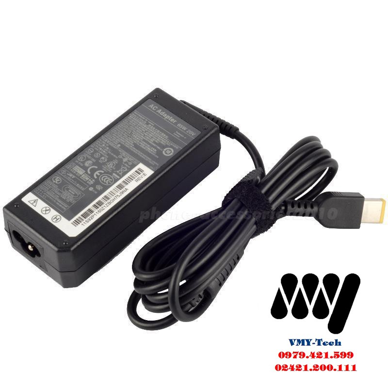 Sạc laptop Lenovo 20V 3.25A Vuông USB - Adapter kèm dây nguồn- IdeaPad G40 G50 S435 S510P