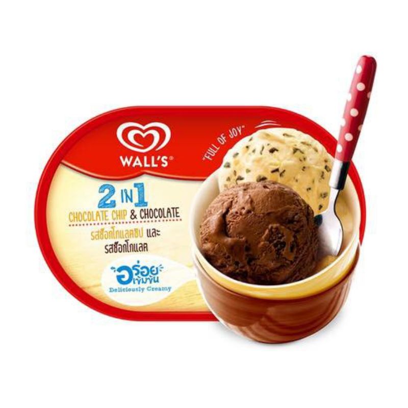 KEM WALL'S 2 IN 1 SOCOLA & CHOCOCHIP HỘP LỚN