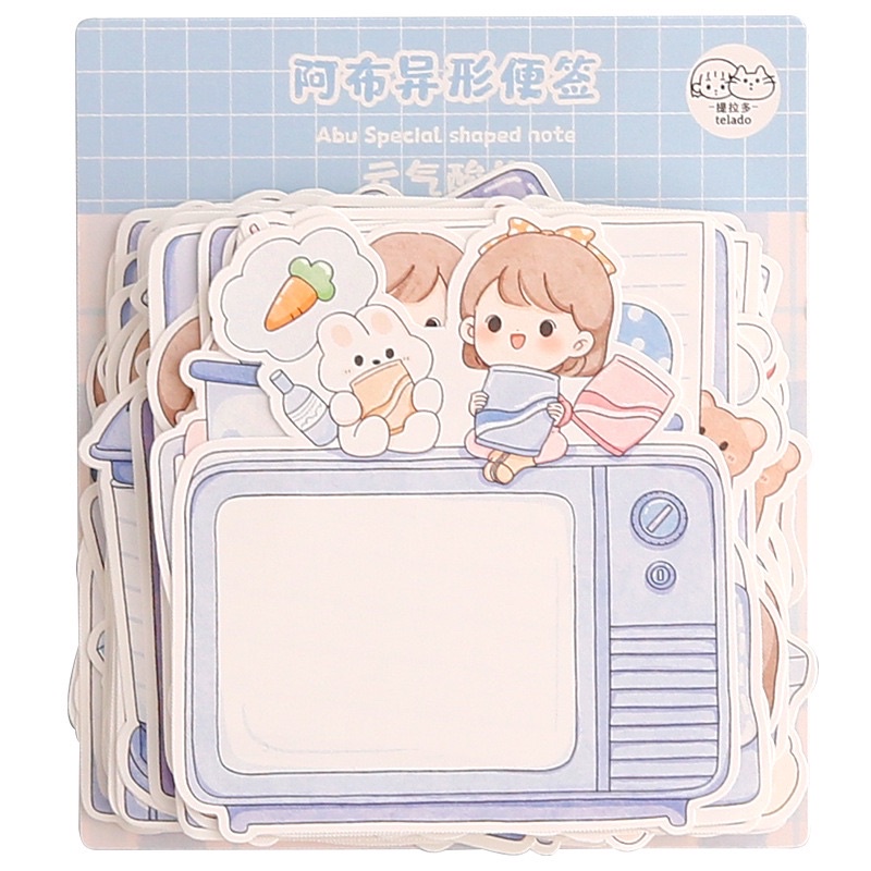 🌱 Set 100 giấy ghi chú không keo hoạ tiết dễ thương - Gói 100 note telado không dính 🌱
