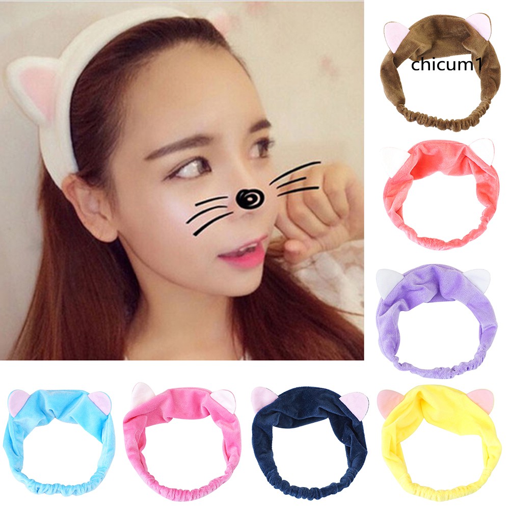 [Hàng mới về] Băng đô co giãn trang trí tai mèo xinh xắn cho nữ