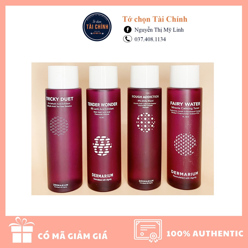 Toner Dermarium (Tricky Duet BHA - Tender Wonder - Rough Addition - Fairy Water- Velvet Dream)
