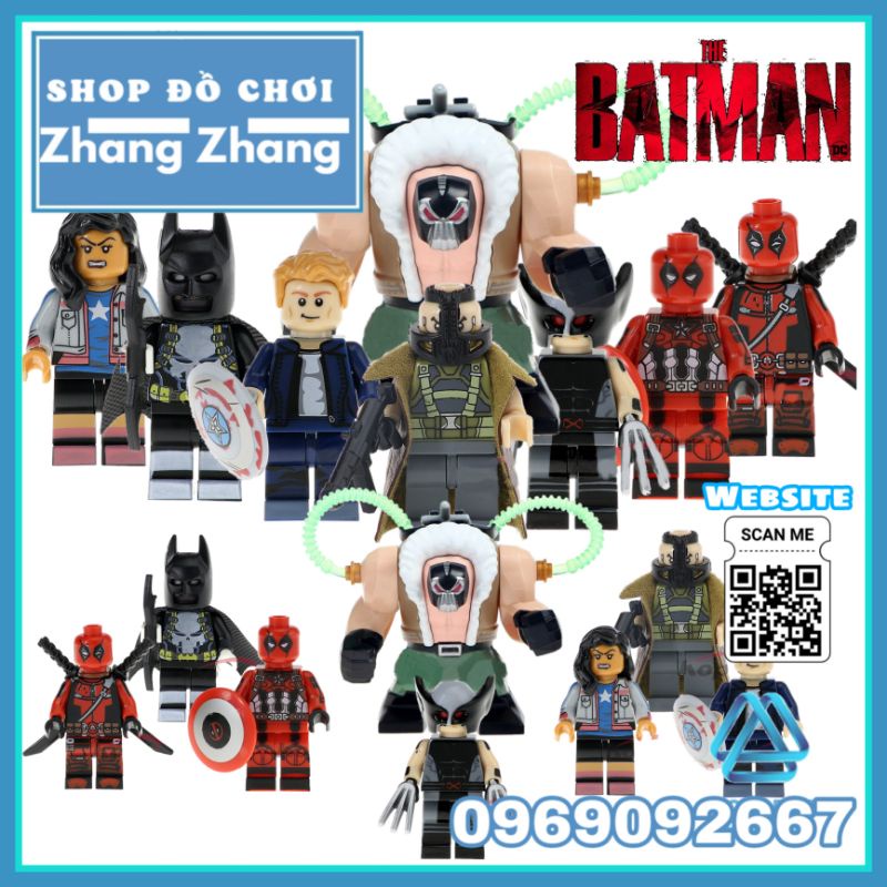 Đồ chơi Xếp hình X-men Wolverine Bane - Captain America Deadpool - Batman Punisher ChavezMinifigures POGO PG8093