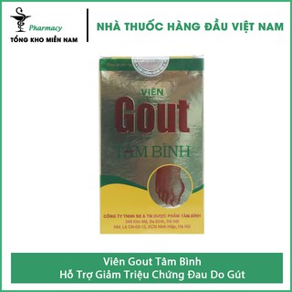 Viên Gout Tâm Bình - Hỗ Trợ Giảm Triệu Chứng Đau Do Gút – Hộp 60 viên – Tổng Kho MiềnNam