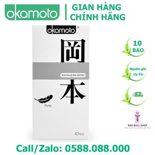 Bao Cao Su Okamoto Skinless Skin Purity Không Mùi Tinh Khiết Hộp 10 Cái