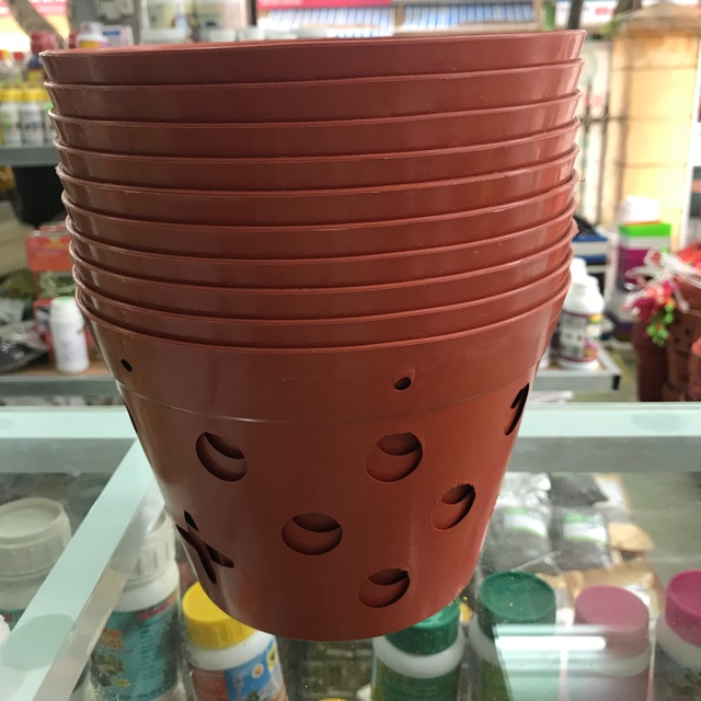 10 chậu nhựa giả đất nung phi 20