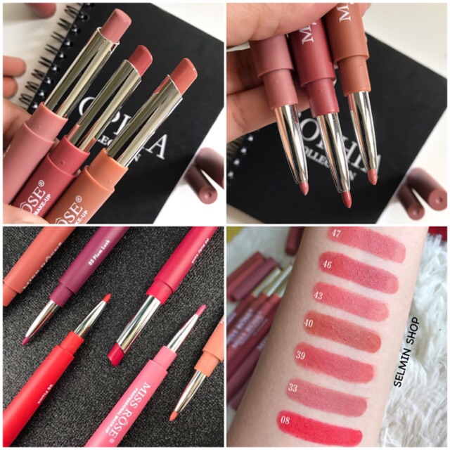 Son môi lì 💖 GIẢM 10K MÃ (SELMIN10K) 💖 2 đầu Double Ended Miss Rose | BigBuy360 - bigbuy360.vn