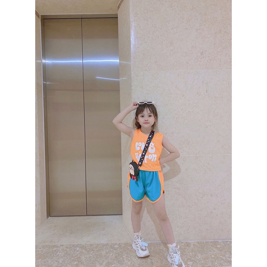 Bộ Quần Áo Trẻ Em 3 Lỗ Luôn Luôn Vui Tươi Vải Cotton Dễ Thương Cho Bé Gái Từ 7-19kg Mã BL27