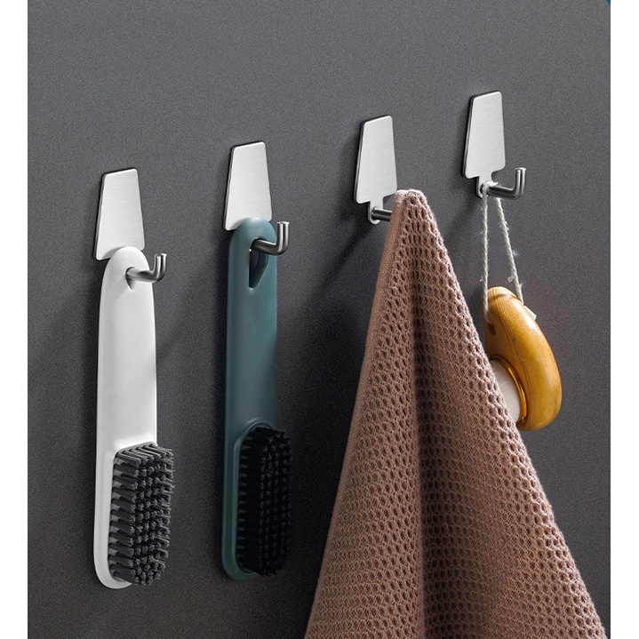 Móc Treo Khăn / Chìa Khóa / Dù / Đồ Dùng Dán Tường Bằng Inox Chống Ẩm Tiện Dụng