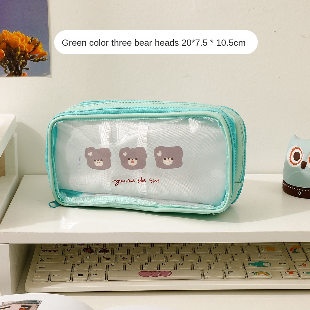 Túi Đựng Bút Trong Suốt Họa Tiết Hoạt Hình Dễ Thương