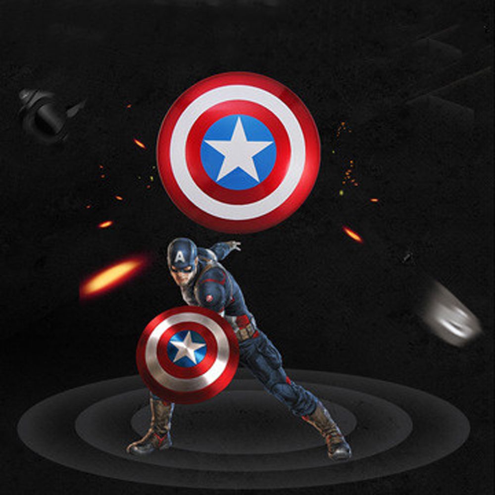 Miếng dán trang trí bảo vệ công tắc khởi động xe hơi hình tròn họa tiết Captain America 3D