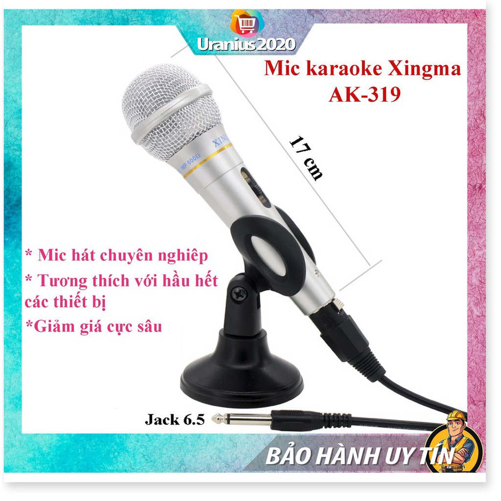 Mic, Micro, Micro Karaoke XINGMA AK-319 dòng mic có dây giá rẻ, chất lượng cao,tương thích với mọi loại dàn karaoke