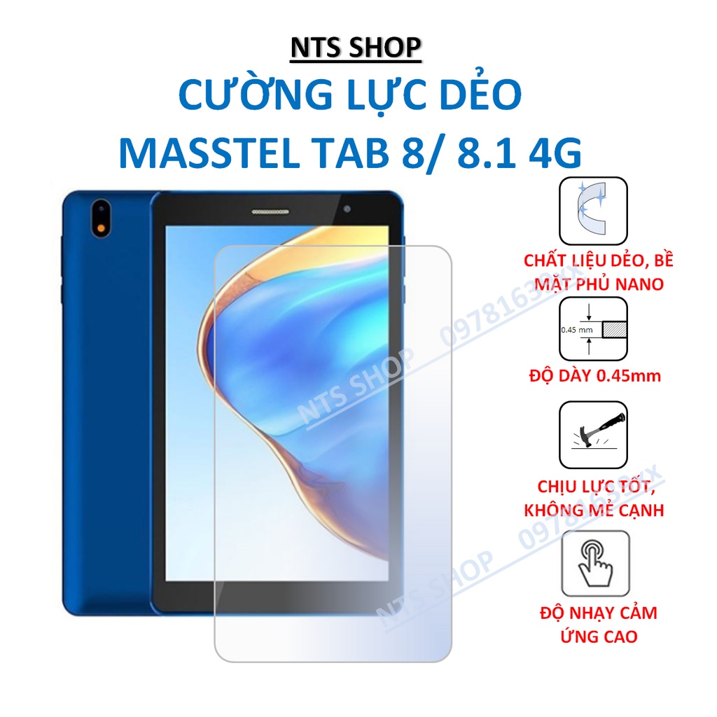 Cường lực dẻo bảo vệ màn hình masstel Tab 8/ 8.1 4G