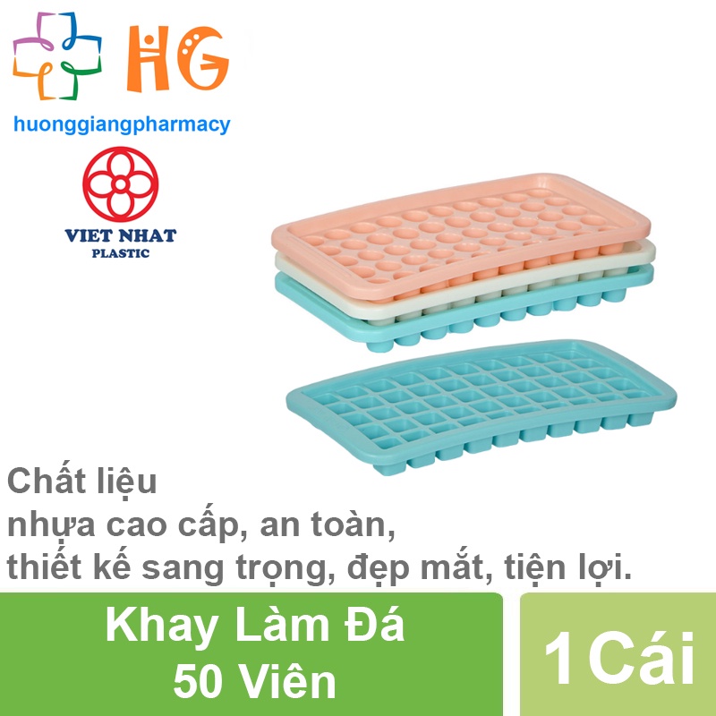 Khay làm đá Khuôn thạch rau câu 50 viên nhỏ Nhựa Việt Nhật Vỉ đá làm khuôn kẹo dẻo