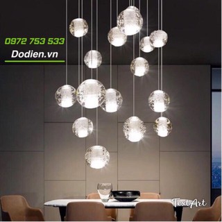Đèn thả pha lê thông tầng hình giọt nước dài 4m