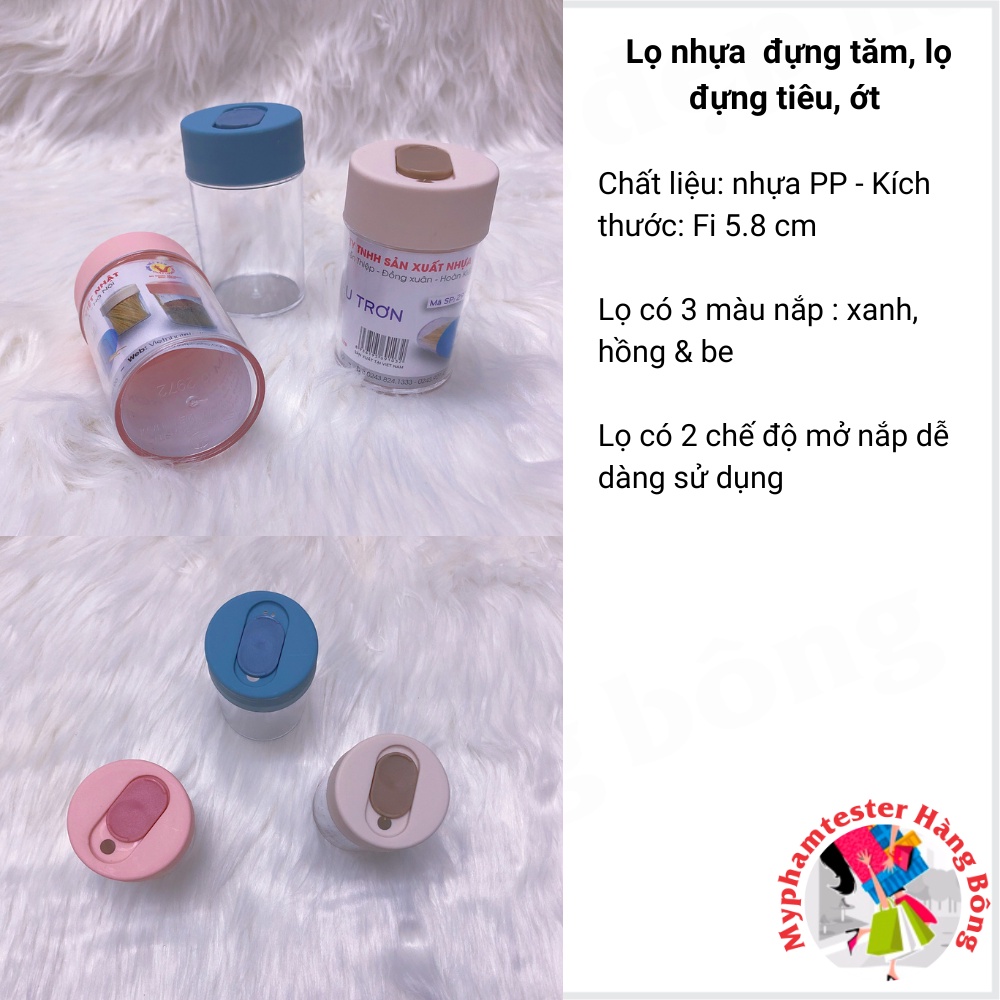 Lọ đựng tăm, lọ đựng tiêu, ớt 2 chế độ mở tiện dụng