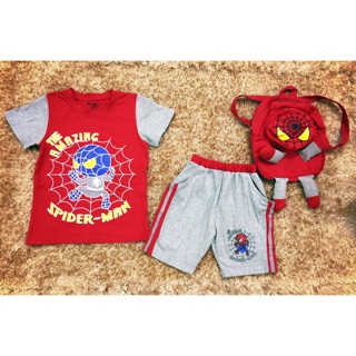 Bộ nhện spiderman kèm ba lô cho bé trai