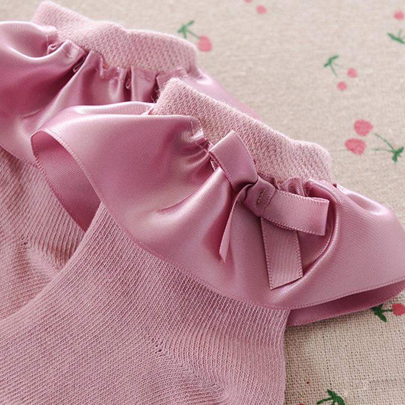 Vớ Cotton Satin Mềm Mại Phối Ren Dành Cho Bé 2-4 Tuổi