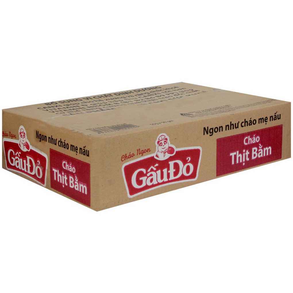 Thùng Cháo Thịt bằm ăn liền Gấu Đỏ 50 gói