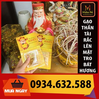 COMBO GẠO VÀNG THẦN TÀI -HCLB dùng để rắc lên mặt tro của bát nhang,xin nạp tài, cầu Thần tài phù hộ [ đồ thờ thần tài ]