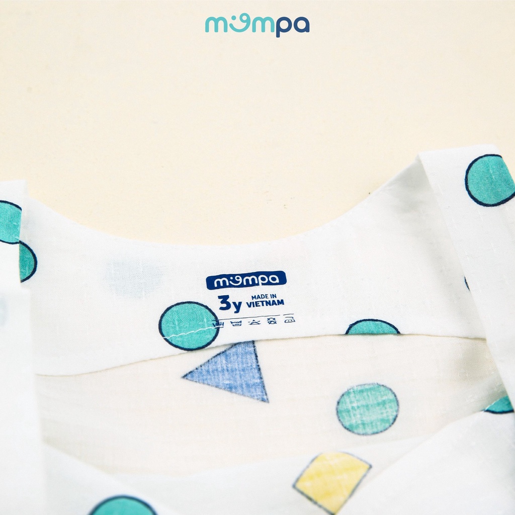 Bộ Mompa 100% Cotton cao cấp mềm mát thoáng da trẻ em thấm hút tốt mới hot ba lỗ bé gái đàn vịt con nhỏ MP605 MP606