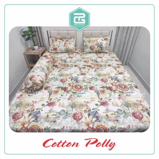 Bộ ga gối Cotton Poly (4 món) Loại 1 ( 1 ga + 1 áo ôm + 2 gối nằm)