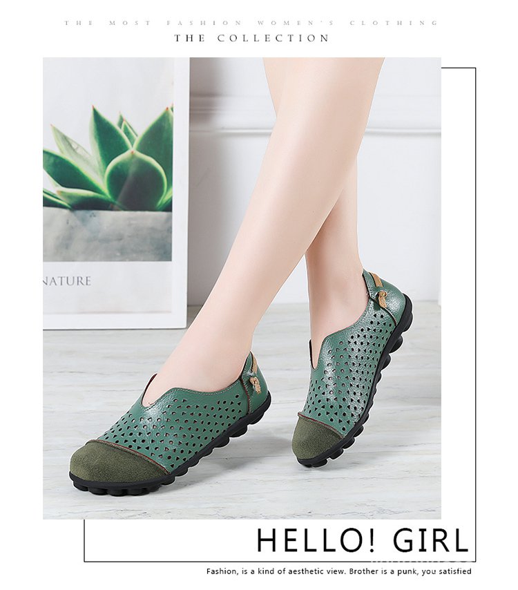Korean Small Leather Shoes Women's New Spring and Summer Non-Slip Soft Bottom Wild Soft Leather Shoes round Toe Vintage Flat Shoes Women Zg7B