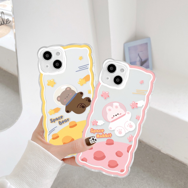 Ốp lưng iphone trong lượn sóng gấu space 6s/6plus/7/7plus/8/8plus/xs/11/12/13/pro/max/plus/promax - Sale Hot T5-13