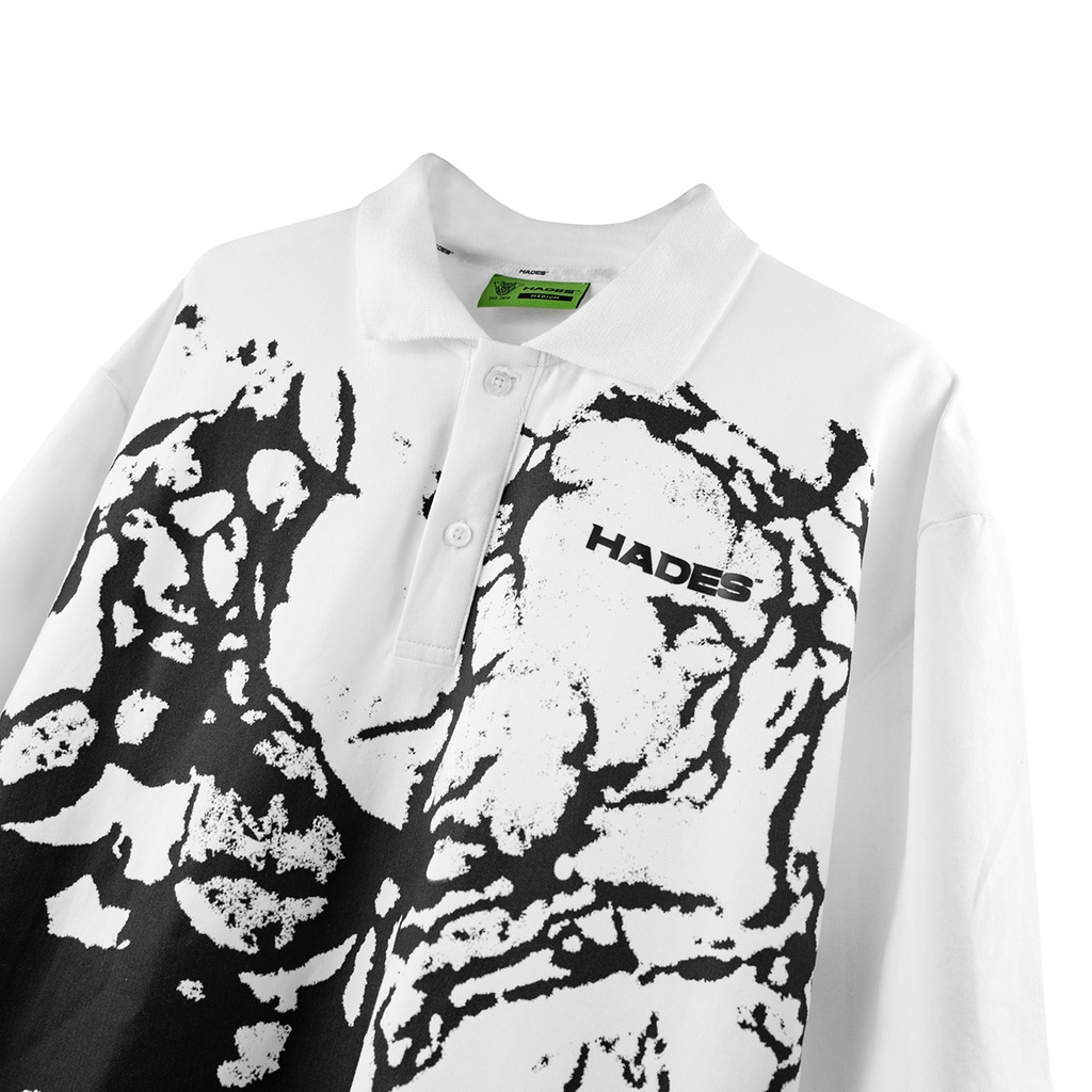 Áo Polo Tay Lỡ Unisex SKULL SMOKING Thun Cá Sấu - HADES Brand Chính Hãng