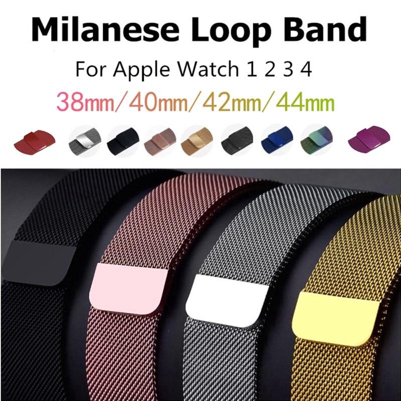 Dây Đeo Kim Loại Milanese Cho Đồng Hồ Thông Minh Apple Watch Series 7 6 SE 5 4 3 2 1 iWatch 45mm 44mm 42mm 41mm 40mm 38mm