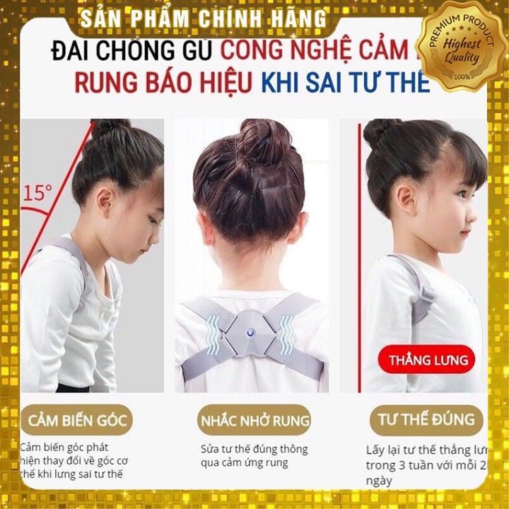  Đai chống gù lưng dùng cho người lớn,trẻ em, bé trai, bé gái,học sinh có báo rung