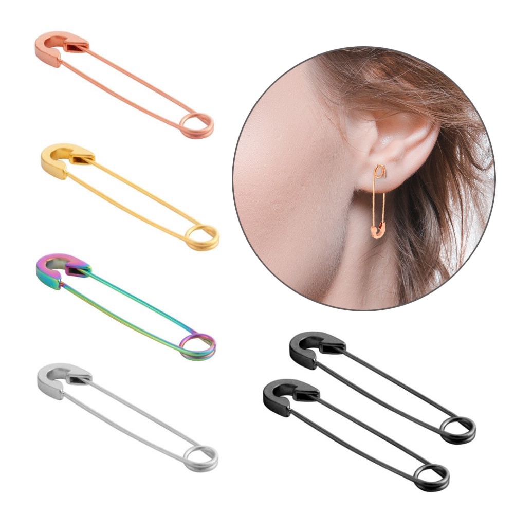 1 Khuyên Tai Hình Kim Băng Thời Trang hip-Hop Cá Tính