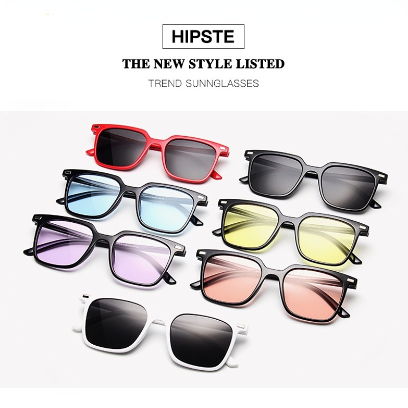 Kính Mát Gọng Vuông Màu Kẹo Thời Trang Phong Cách Phương Tây Cho Nam Nữ