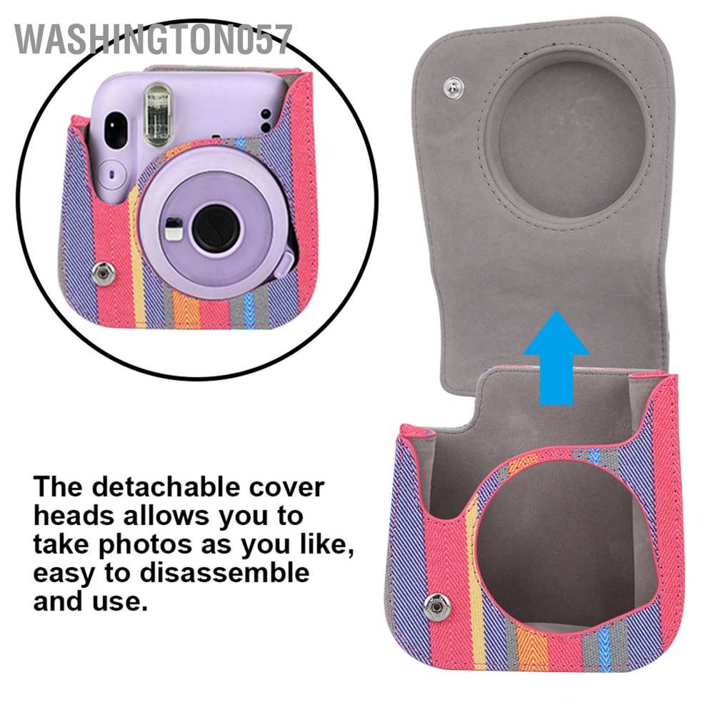 Hot Deals Túi đựng bằng da PU với dây đeo vai có thể điều chỉnh để đựng máy ảnh Fujifilm Mini 11 Spot ExpressWashington057