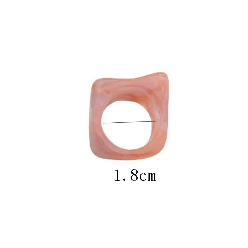 1 Women Exaggerated Geometric Rings Nhẫn Nữ Thời Trang Vintage Acrylic Ring