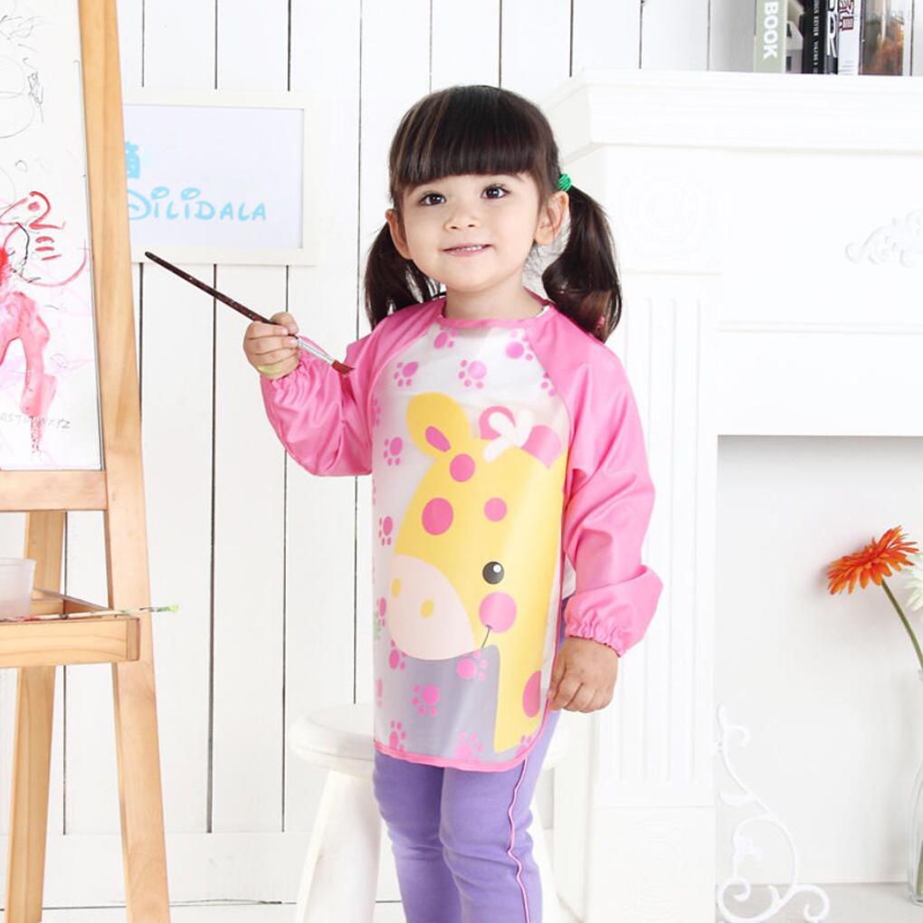 Tạp dề tay dài bằng EVA chống thấm nước tiện dụng cho bé tập vẽ