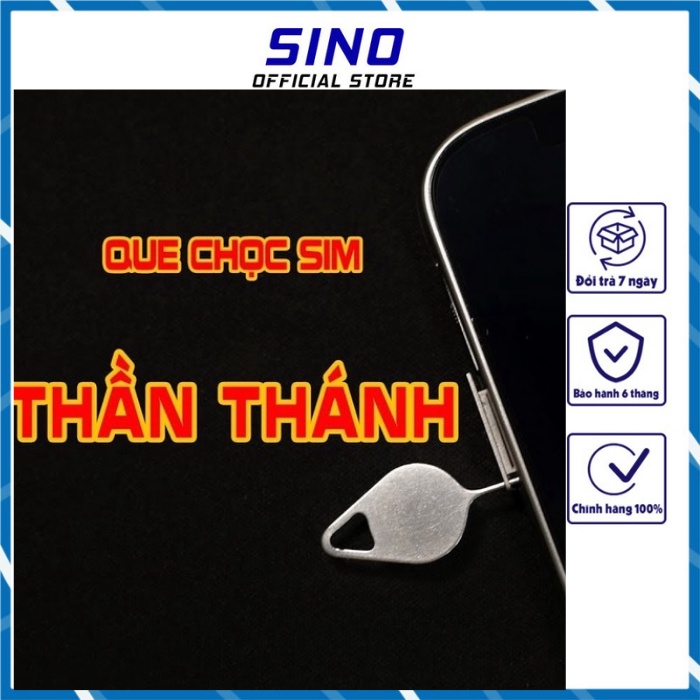 Que Chọc Sim inox Chuyên Dụng Cho Tất Cả Các Dòng Điện Thoại - INOX không gỉ - Nhỏ Gọn Tiện Lợi - Dễ sử dụng