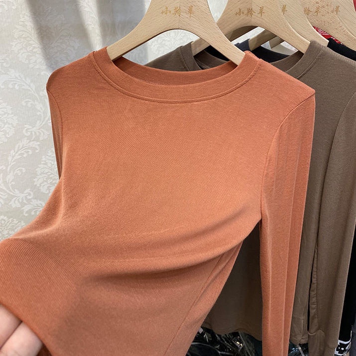 Áo Thun Nữ Dài Tay Cổ Tròn Phong Cách Hàn Quốc Mới