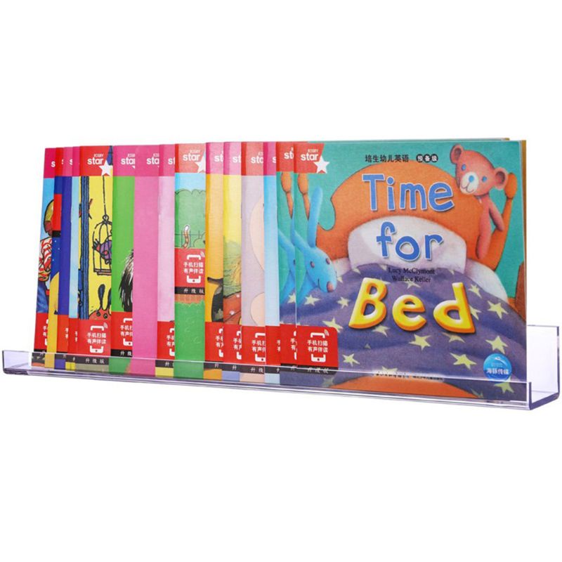 Set 6 Kệ Sách / Đồ Trang Điểm / Ảnh Bằng Acrylic Trong Suốt Gắn Tường / Đèn Led Tiện Lợi Dành Cho Phòng Bé