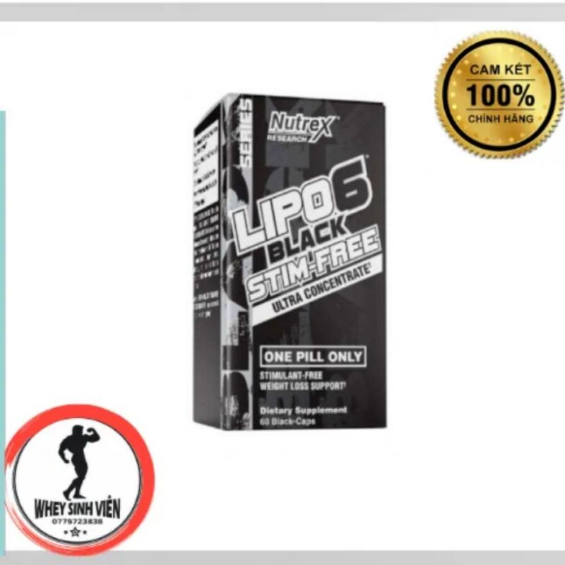 [Chính hãng] Lipo 6 | Nutrex Lipo-6 Black Stim Free | Giảm Cân Đốt Mỡ Cao Cấp 60 Viên - Chính Hãng - wheysinhvien.com