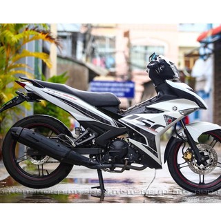 Tem rời exciter 150 y15zr dán xe trắng phối đen